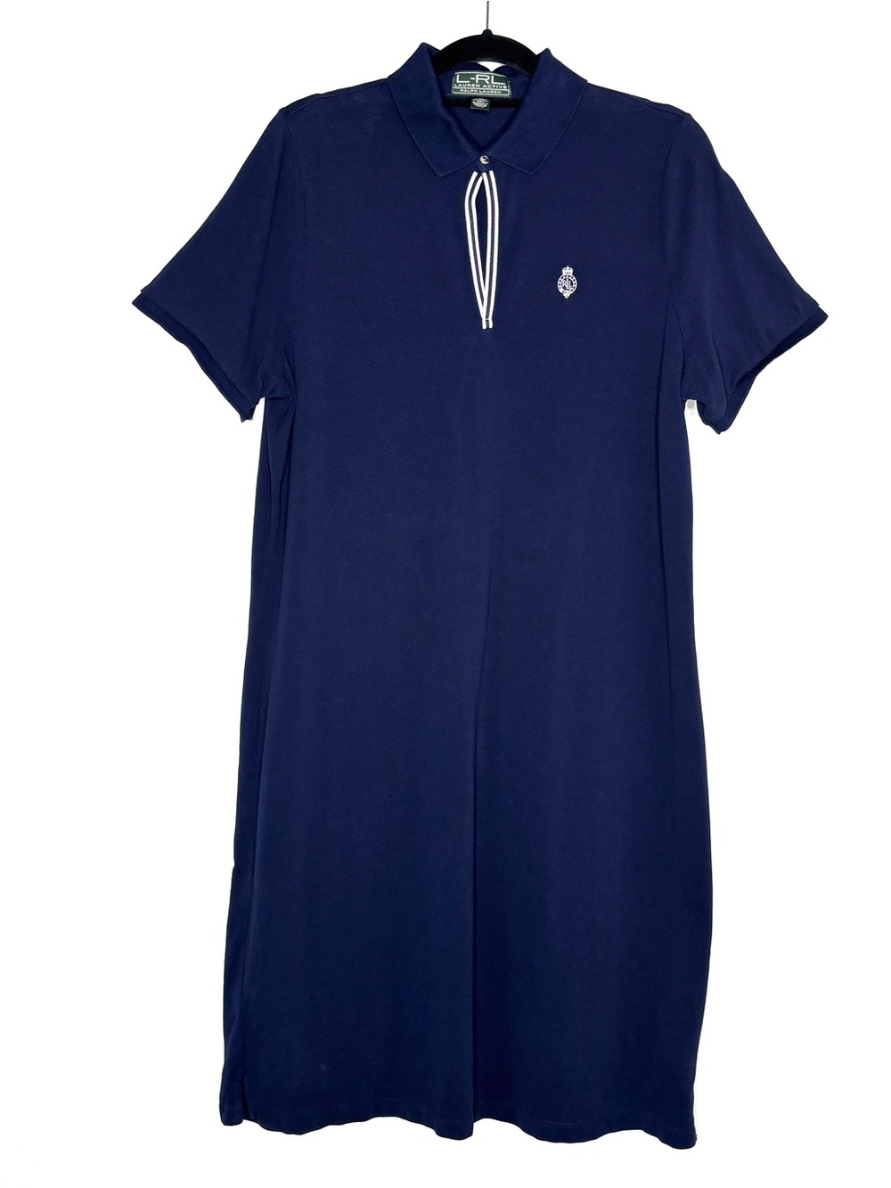 Polo Ralph Lauren Cotton Midi T Shirt Dress Womens 1X Navy Blue Active Preppy